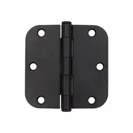 EVERBILT 3-1/2 in. x 5/8 in. Radius Matte Black Door Hinges (10-Pack) 28306