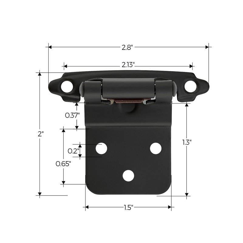 Ravinte 60 Packs (30 Pairs) 3/8" Inset Matte Black Cabinet