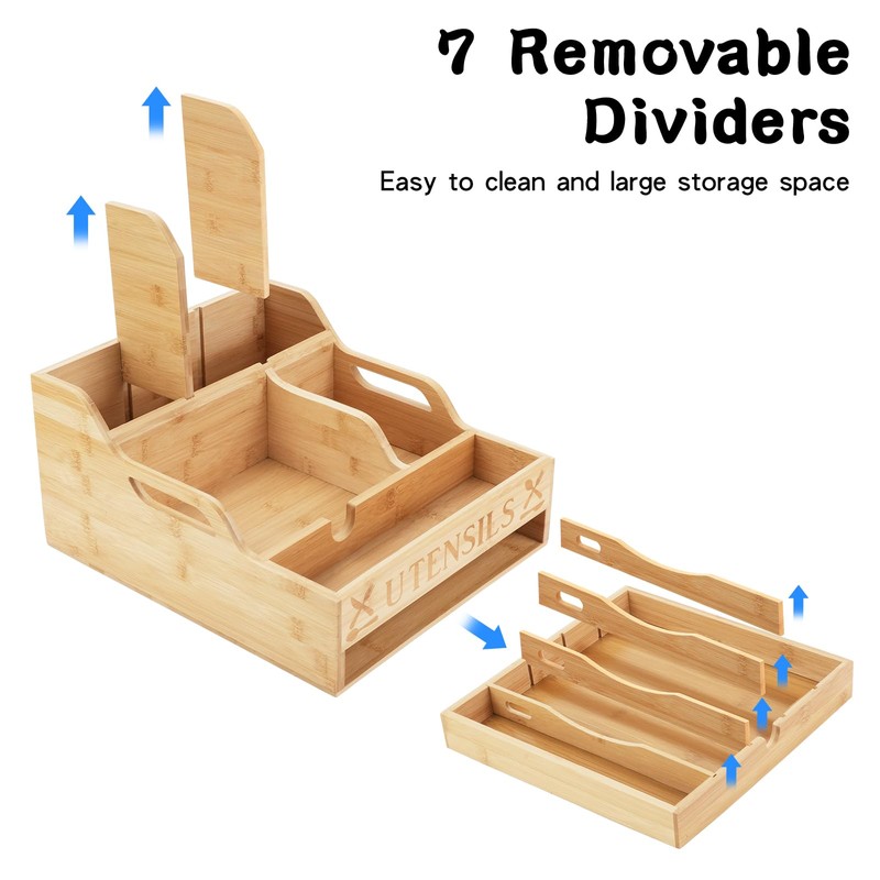 Kitchen Utensil Holder with Drawer, Farmhouse Spatula Organizer for Countertop,Large