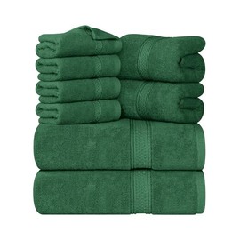 Juegos de Toallas de baño 8-Piece Premium Towel Set, 2 Bath Towels, 2 Hand Towels, and 4 Wash Cloths, 100 Ring Spun Cotton Highly Absorbent Towels... 