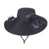 Solar Fan Wide Brim Hat for Outdoor Cooling – Polyester