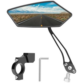 Diyife Espejo de Bicicleta, 2 Unidades Espejo HD Grande, Espejos Bicicleta Ajustables de 360°, Compatible con Manillar Universal de 0.866-0.984 in(22-25mm), Izquierdo