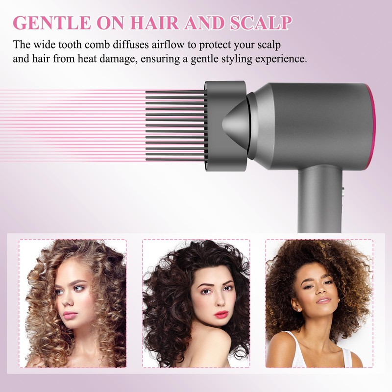 PUREGUST Wide Tooth Comb Attachment for Dyson Supersonic Hair Dryer