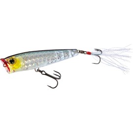Yo-Zuri 3DR-X Topwater Popper 65mm - 2.625 Inch - Prism Silver Black, 2.625 inch - 1/4 oz