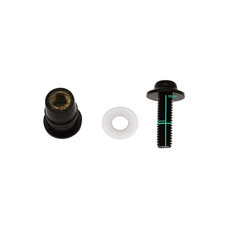 Pack of 10 Screws Rubber Nut Motorcycle Windscreen Screws Nut