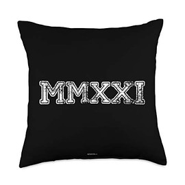 School Days Shirts by alphabet lab Class MMXXI | Graduation Spirit Him Her Senior 2021 Throw Pillow, 18x18, Multicolor