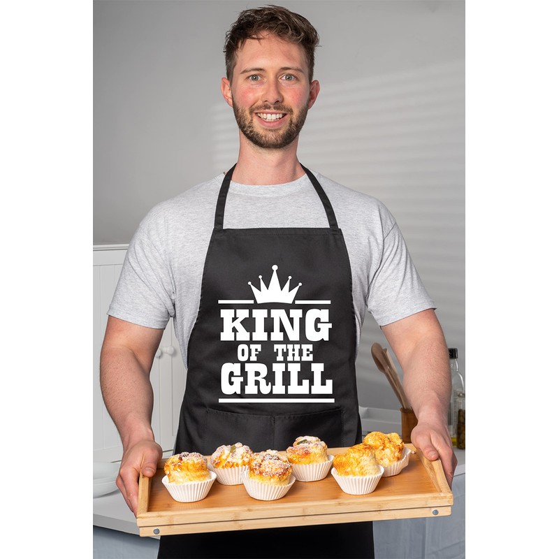 Print4U King Of The Grill BBQ Cooking Novelty Apron Black