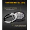 Partsam 2PCS 12 LED White 4" Round Backup Reverse Lights