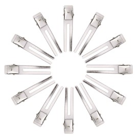 Pack of 50 1.8 Inch Hairstyle Double Prong Pin Curl Setting, Section Hair Clips, Metal Alligator Clips, Silver Hair Pins for Hair Extensions