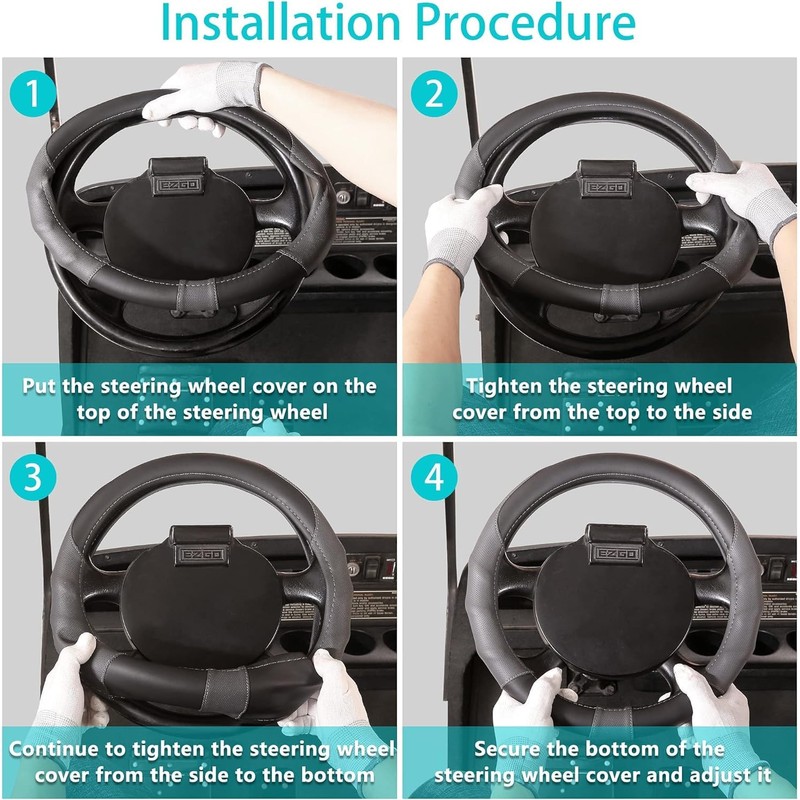10L0L 13 Inch Golf Cart Steering Wheel Covers for EZGO