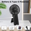 Portable fan, 4-speed adjustable portable battery-operated fans, USB rechargeable desk