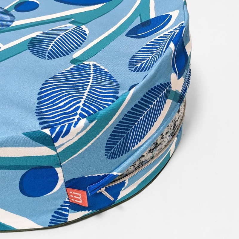 minimynimo 40 Round Floor Cushion Cover Nordic Green Blue (Bean