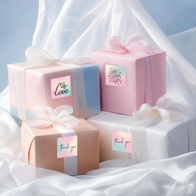 2x2 Inch Square Thermal Sticker Labels, Self-Adhesive Pink Square Direct