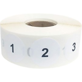 Consecutive Number Labels 1-1000 Repeating 25 mm 1 Inch 1000 Total Labels