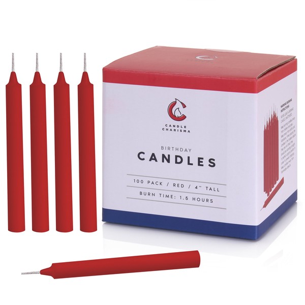 Chime Candles for Spells, Rituals, Birthday Party Congregation (100, RED)