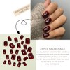 False Nails – 24PCS Burgundy Square Short Fake Nails -