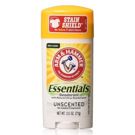 Arm & Hammer Essentials Natural Deodorant, Unscented, 2.5 Ounce (Pack of 4)