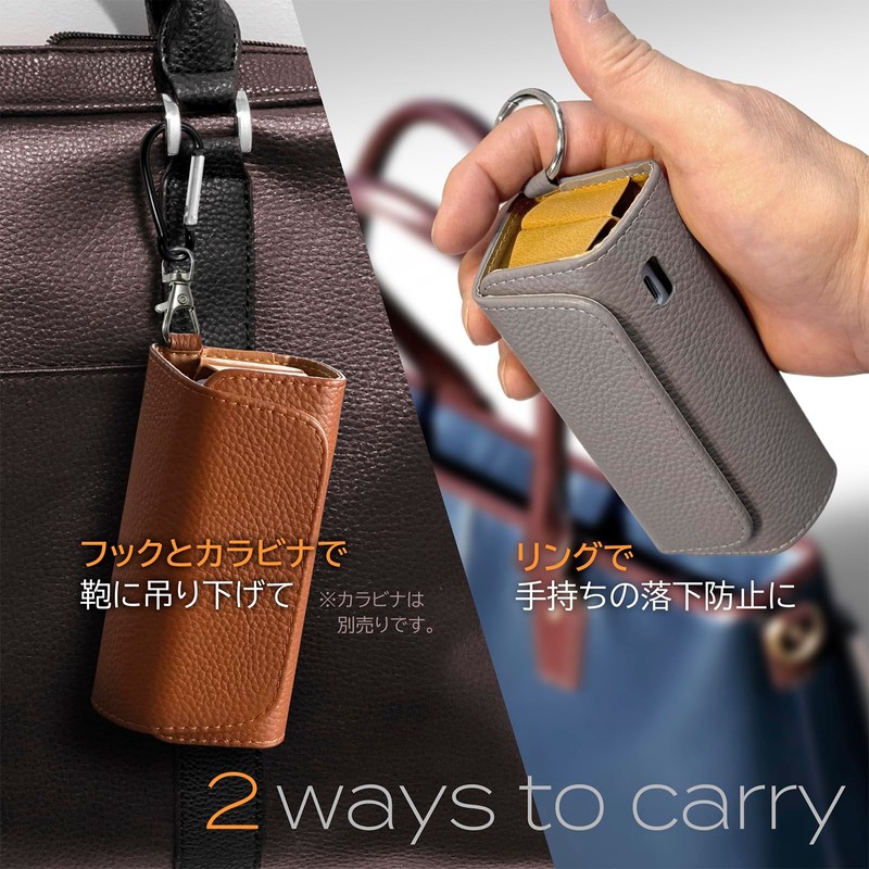 SOAREM Leather-like Irma Compatible Case with Carabiner Attachment Hook, green,