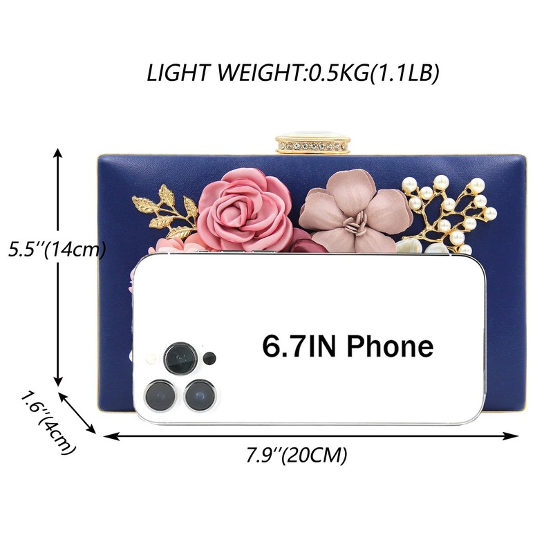 Milisente Evening Bag for Women, Flower Wedding Evening Clutch Purse
