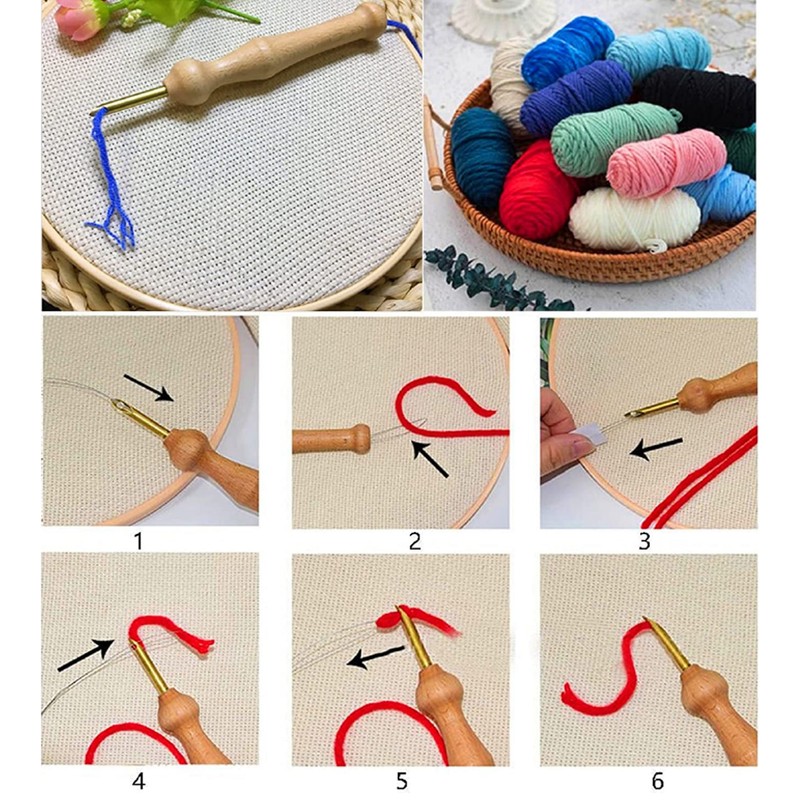Punch Needle Embroidery Kits Exercise Patience Reusable Embroidery Punch Needle