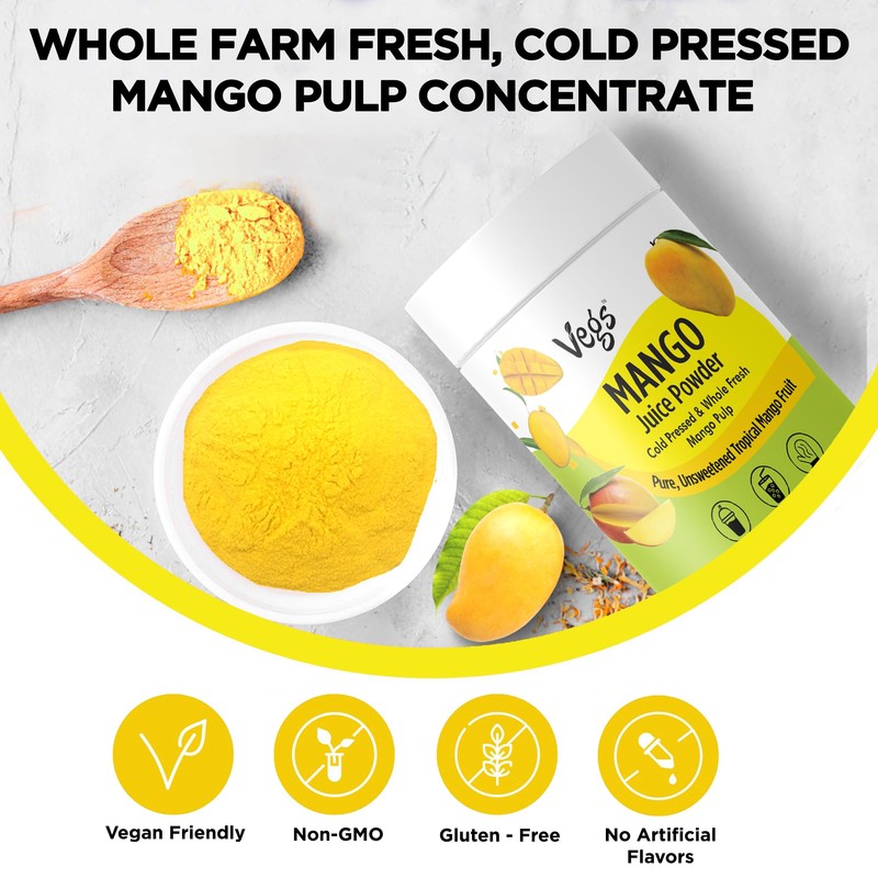 Vegs Mango Juice Powder - Freeze Dried Organic Mango Juice