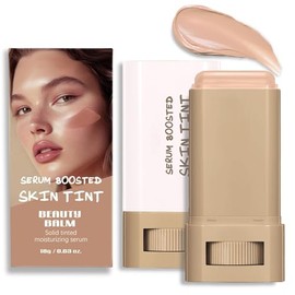 Foundation Stick Beauty Balm Serum Boosted Skin Tint, Serum Boosted Skin Tint Balm, Solid Tinted MoisturizingSerum ContourStick Foundation FaceStick, Longwear ContourStick, Natural Finish（05,S)