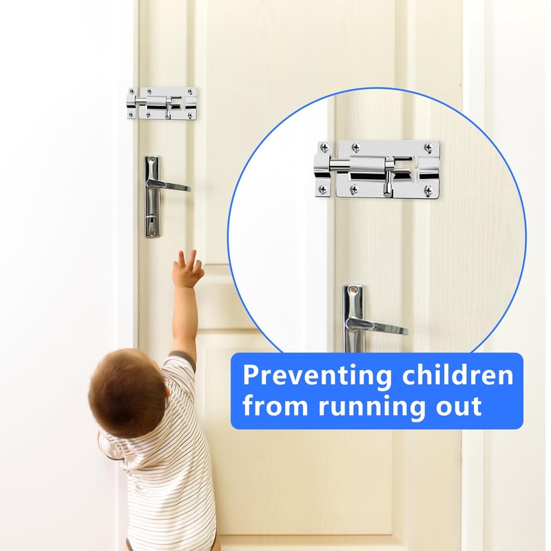 NINGYER 24 Pieces Sliding Latch, Stainless Steel Deadbolt Lock with
