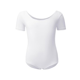 Kefiyis Ballet Clothing Girls Ballet Jersey Children's Ballet Suit Short Sleeve Ballet Body Dance Body Cotton Gymnastics Leotard for Girls Women Size 100-170, White