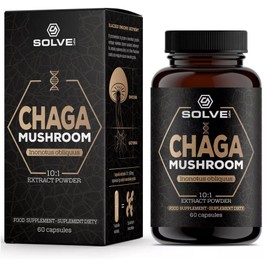 Solve Labs® ● Siberian Chaga Capsules ● 10% Beta-D Glucans ● 10:1 Extract ● No Fillers and Additives ● 60 Capsules = 1 Month Supply