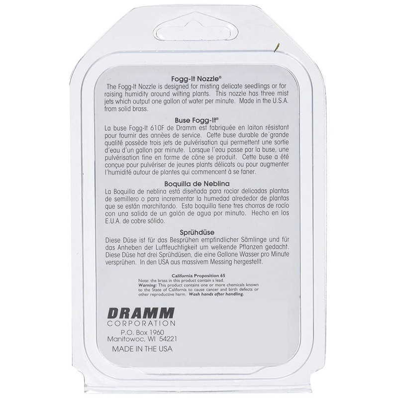 Dramm 12344 Heavy-Duty Brass 1 GPM Fogg-It Misting Nozzle, Fine