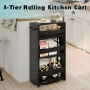 MARTY Rolling Storage Cart 7.9" W, 4-Tier Kitchen Cart with