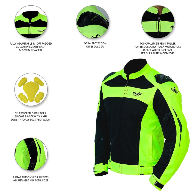 ChoCho Track Men's Summer Motorcycle Jacket with Armor Protection (Large,