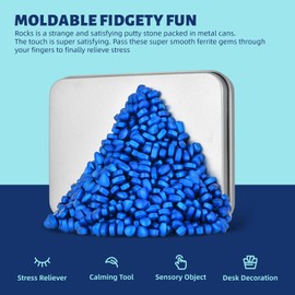 LCVUUK Magnetic Putty Rocks, Blue More Than 600 Weak Magnetic Smooth Ferrite Pebbles, Desk Toys and Time-Killer for Adults