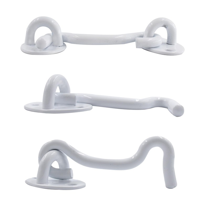 bociloy 4Pcs 3 Inch Hook and Eye Latch, White Stainless