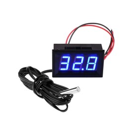 FBBULES Mini Digital Thermometer with Probe Temperature Monitoring for Fridge Aquarium 12 V LED Temperature Meter Detector, Blue