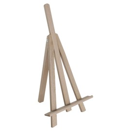 WooDeeDoo Small Wooden Table Top LUX Easel | 25 cm | Deeper Holder Trim | Solid Beech Wood Desk Art Canvas Display Stand for Name Wedding Cards Pictures Photos Crafts up to A4