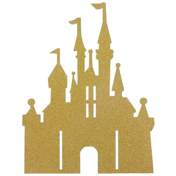 Flairs New York Happy Birthday Decorations Cake Toppers Party Props (Pack of 1 Cake Topper, Gold Glitter Princess Castle)