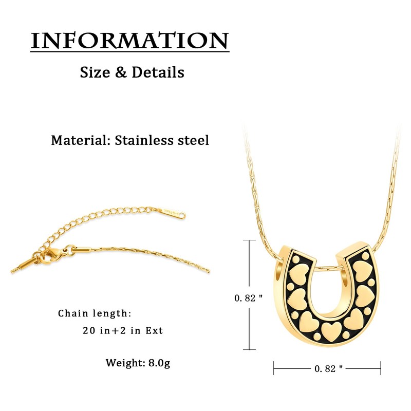 constantlife Cremation Jewelry for Ashes Horseshoe Urn Necklace for Women