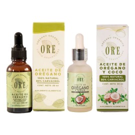 2 Aceites Orgánicos, Orégano Y Coco + Orégano 30 Ml C/u