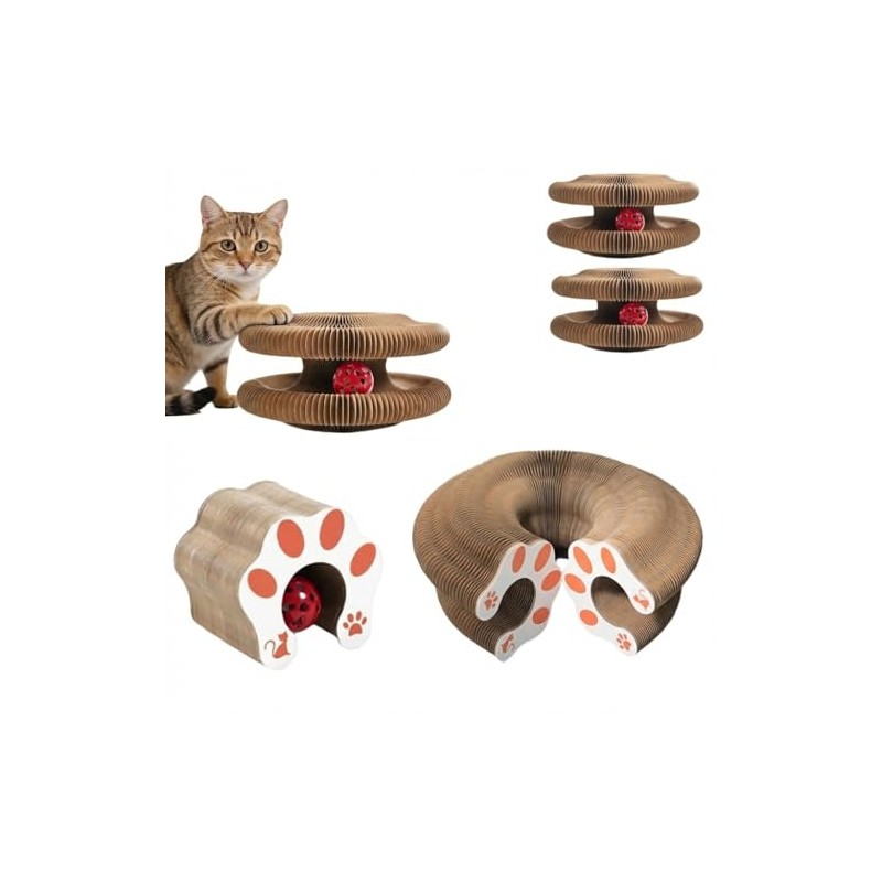 2pcs Interactive Cat Scratcher Toy (Magic Organ) - Expandable Cardboard