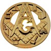Masonic Master Mason Working Tools Square & Compass Round Gold Car Emblem