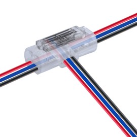 Brightfour T Tap Wire Connectors 3 Wires 12 Pack, Transparent Compact Quick Wire for Splice 20–18 AWG Wires, No Stripping or Soldering Electrical Connector for Automotive, LED Light