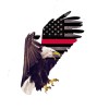 OwnTheAvenue Bald Eagle USA American Flag Sticker Decal Bumper Red