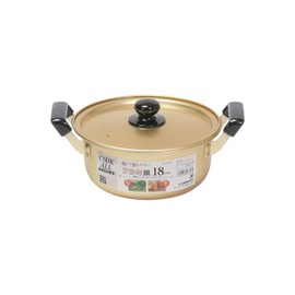 Pearl Metal HB-6607 Two-Handled Pot, 7.1 inches (18 cm), Aluminum, For Gas Fires, Boiled Food, Cookall