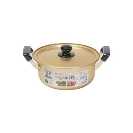 Pearl Metal HB-6607 Two-Handled Pot, 7.1 inches (18 cm), Aluminum, For Gas Fires, Boiled Food, Cookall