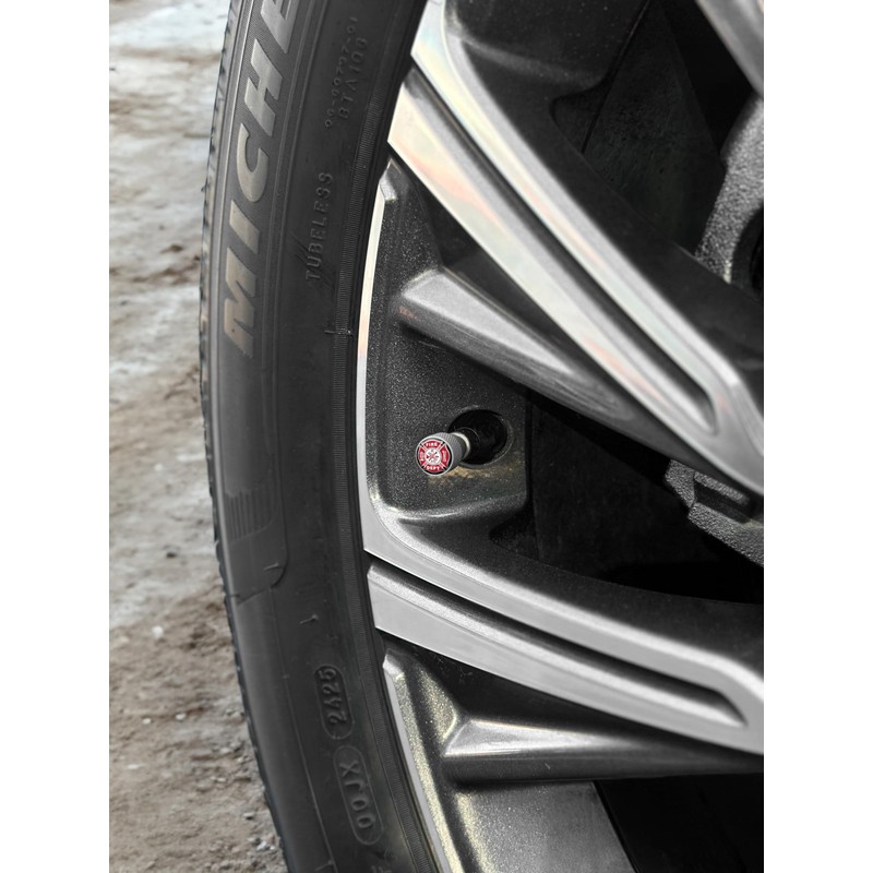 Elektroplate Fire Department Maltese Cross Matte Chrome Knurling Aluminum Tire