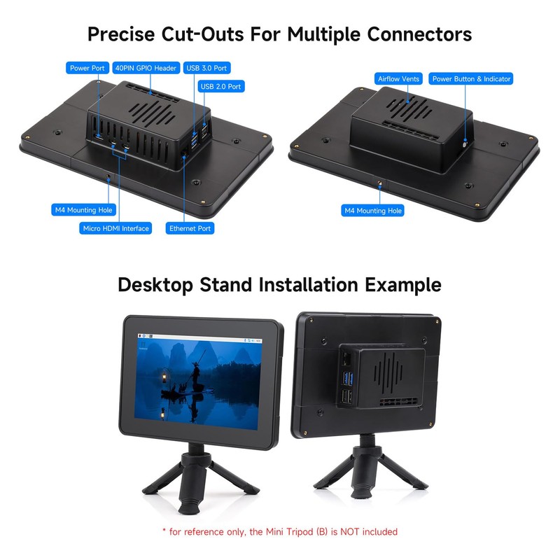 Waveshare Protective Case, Compatible with RPi 7inch Touch Display 2