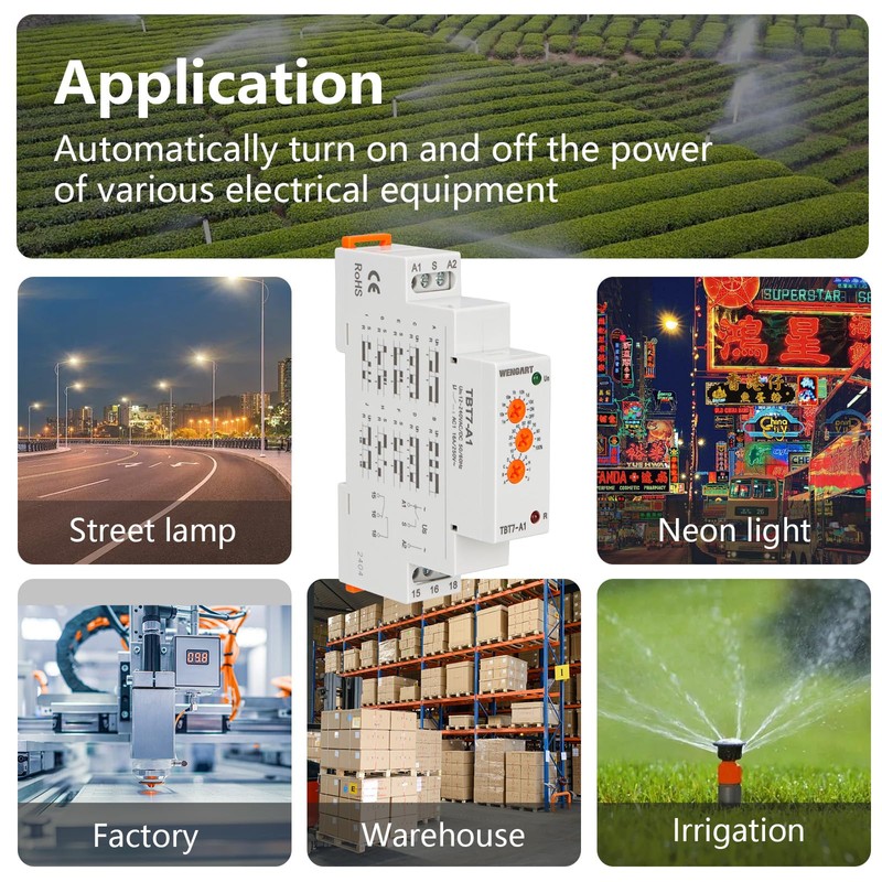 Wengart Delay Time Relay TBT7-A1, Time Relay with 10 Functions