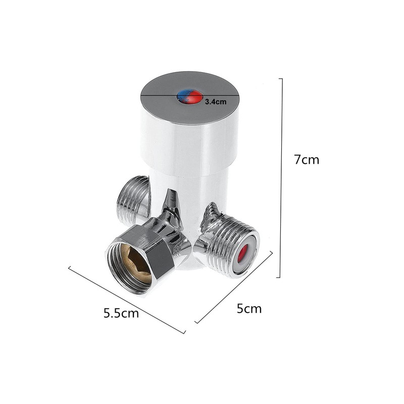 G1/2 Hot Cold Water Mixing Valve 3 Ways Solid Brass