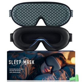 Antifaz de viaje para sleep de lado, cobertura de ojos 3D optimizada, oscuridad completa, banda adjustable y tapones para los oídos, para mujeres y hombres, Caqui6